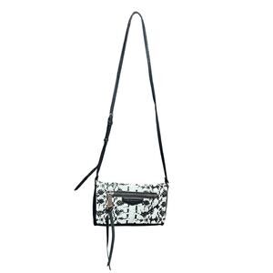 Aimee Kestenberg Bali Convertible Leather Crossbody Bag Snake Print Black White